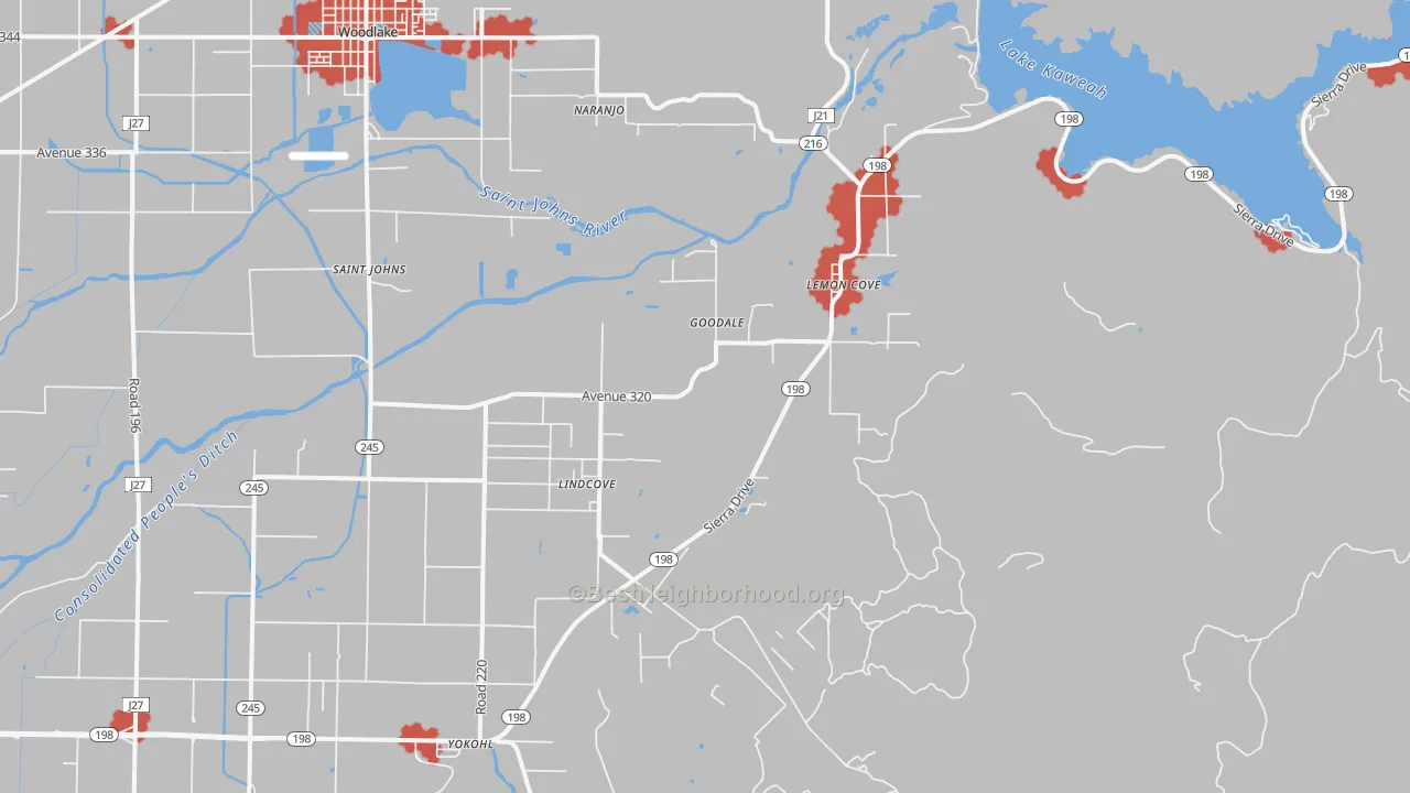 Transit Grade map of Lind Cove, CA