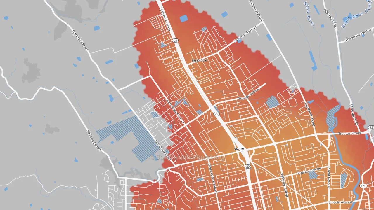 Transit Grade map of Linda Vista-San Francisco, Napa, CA