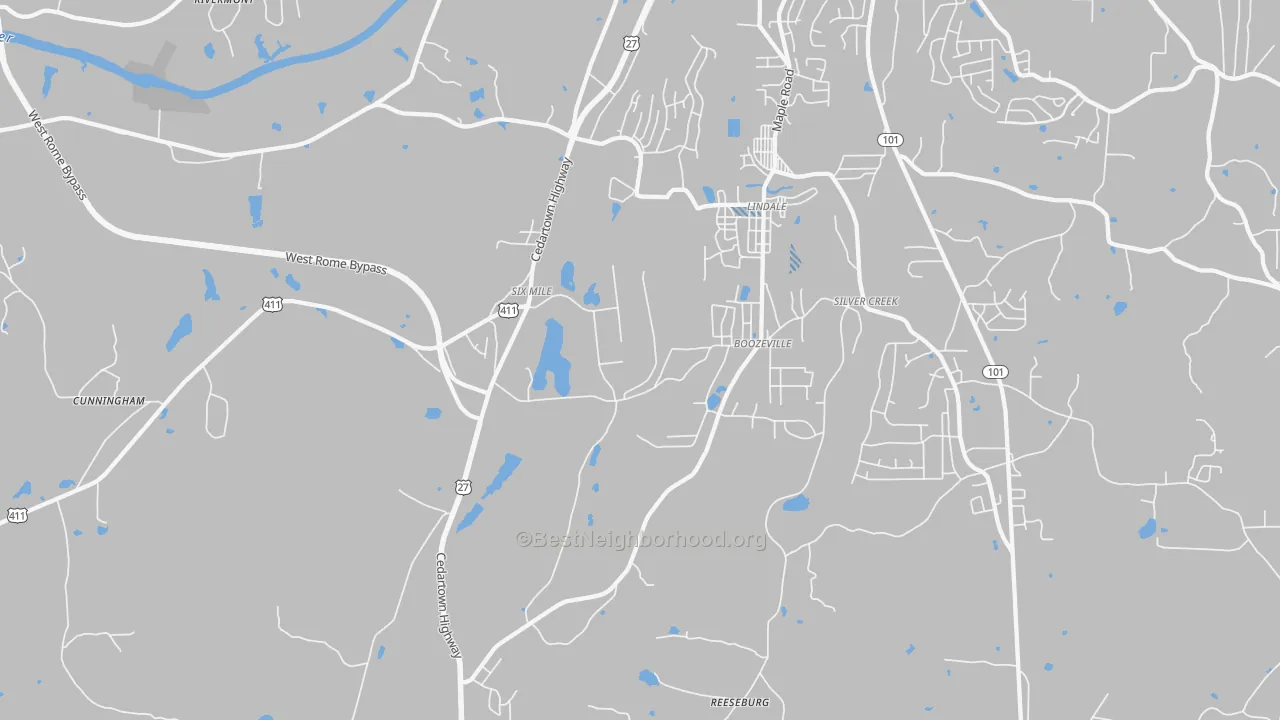 Transit Grade map of Lindale, GA