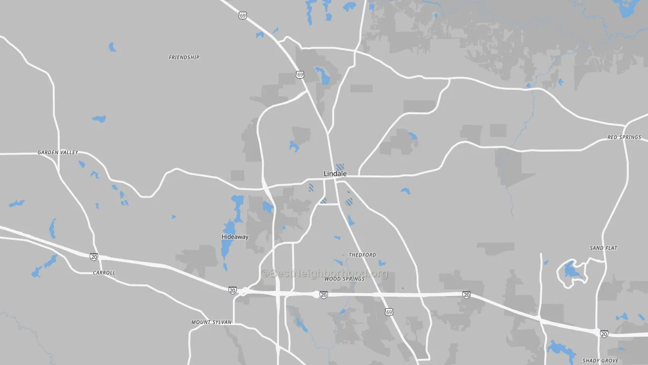 Transit Grade map of Lindale, TX