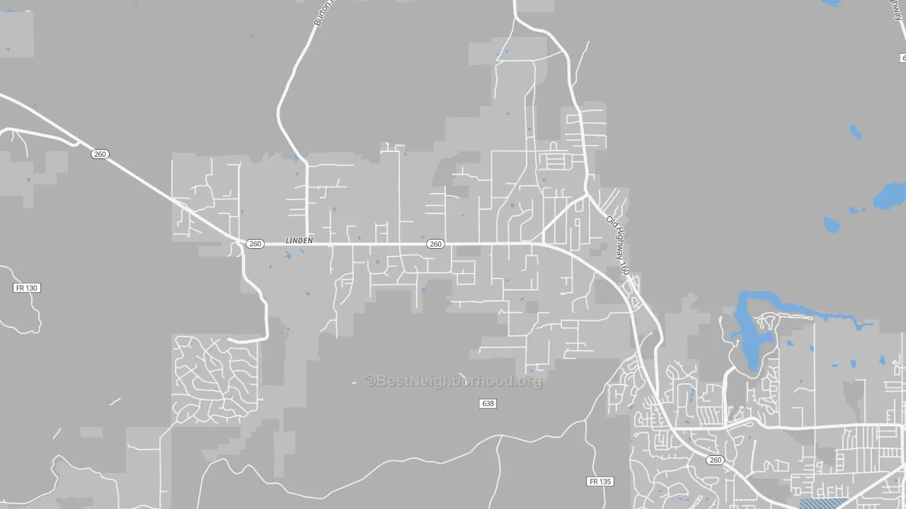 Transit Grade map of Linden, AZ