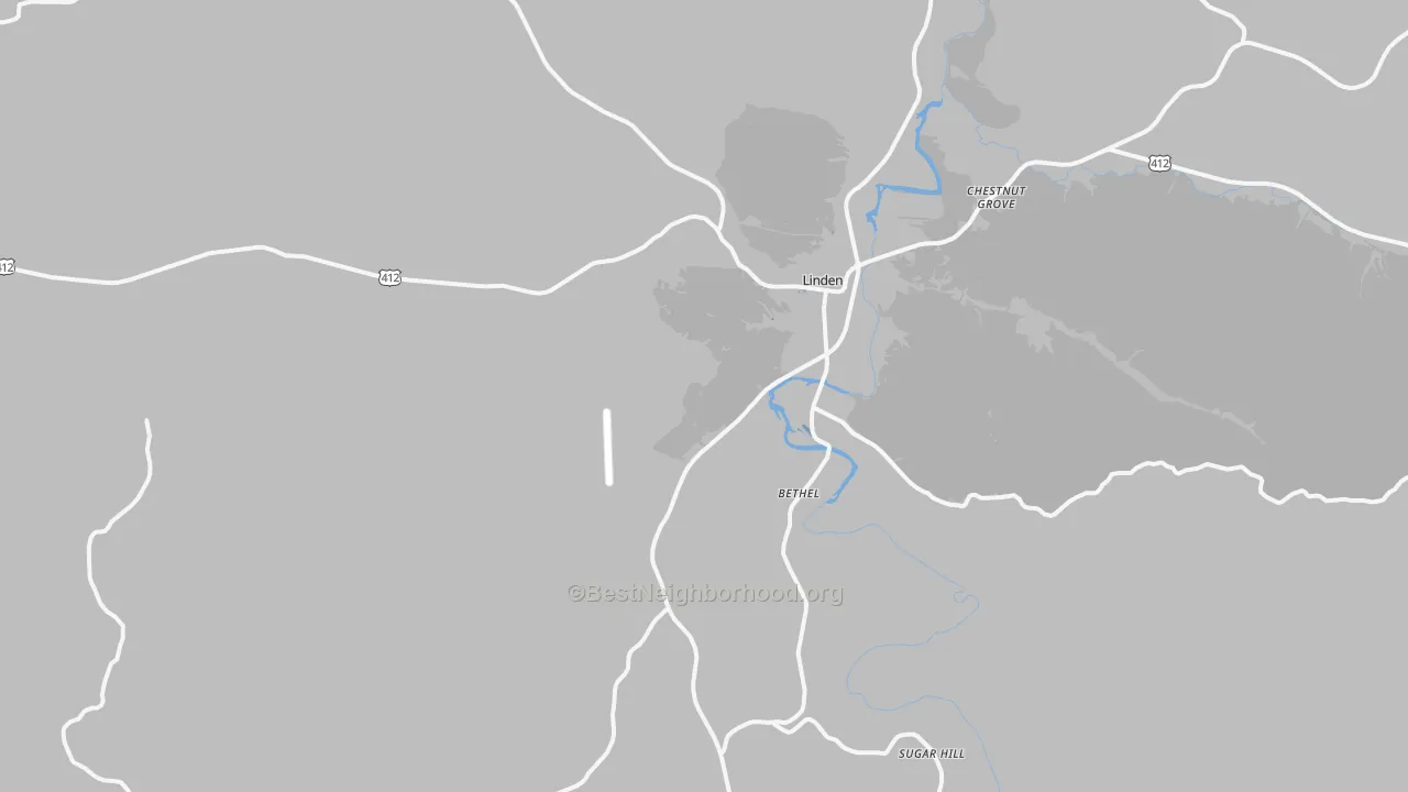 Transit Grade map of Linden, TN