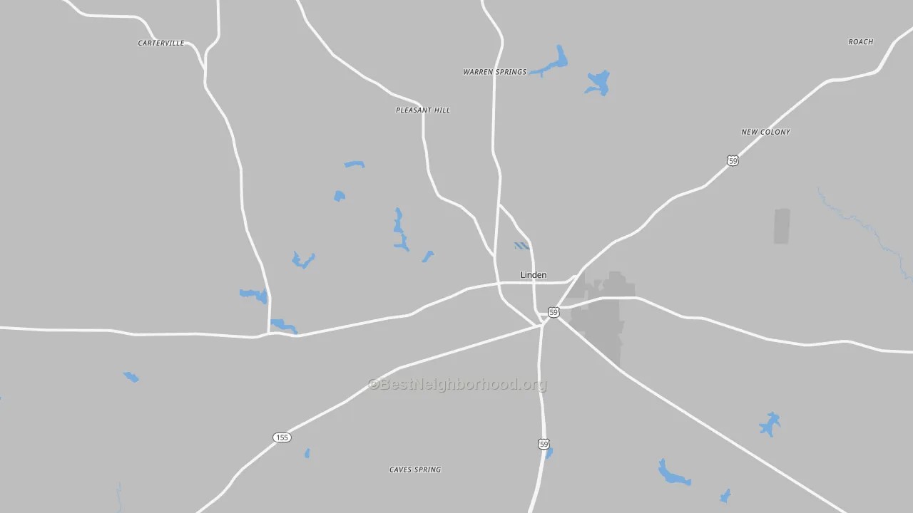 Transit Grade map of Linden, TX