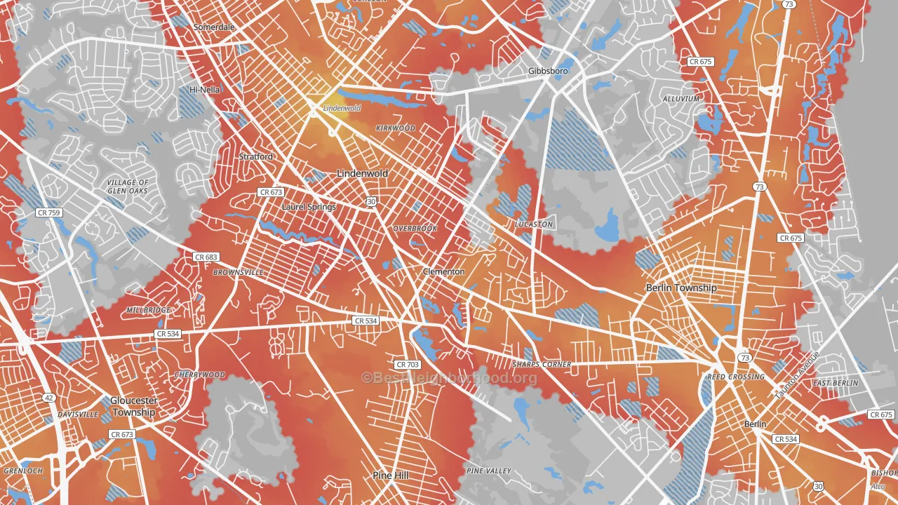 Transit Grade map of Lindenwold, NJ
