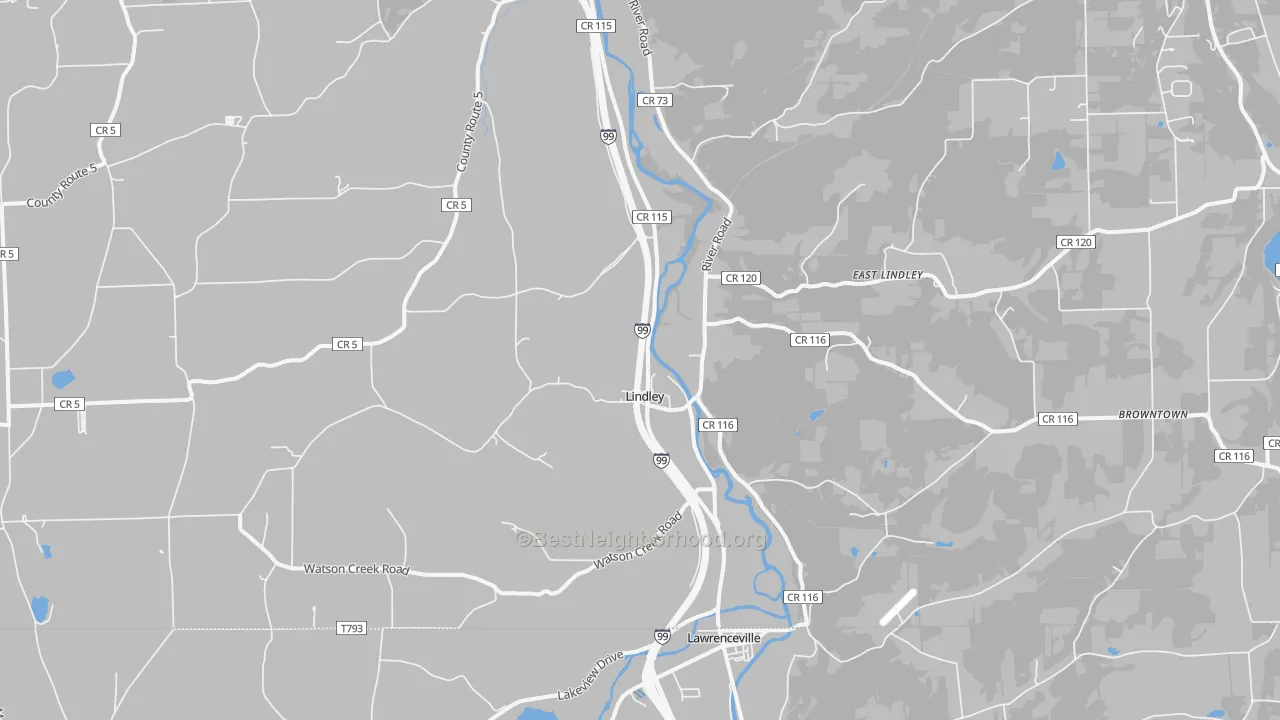 Transit Grade map of Lindley, NY