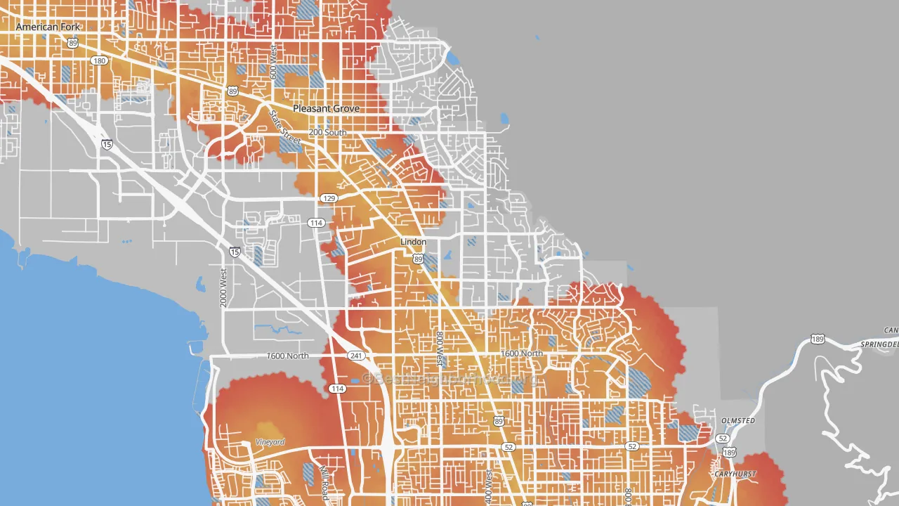 Transit Grade map of Lindon, UT