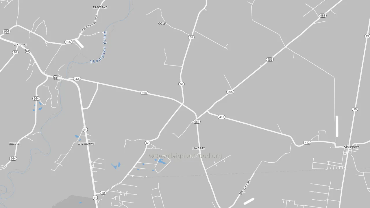Transit Grade map of Lindsay, LA
