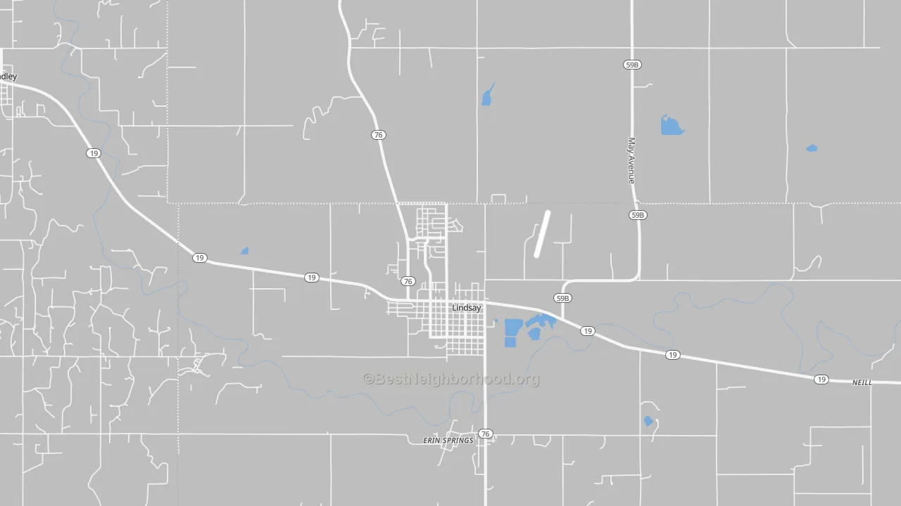 Transit Grade map of Lindsay, OK