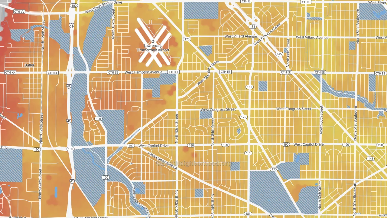 Transit Grade map of Lindsay Park, Milwaukee, WI