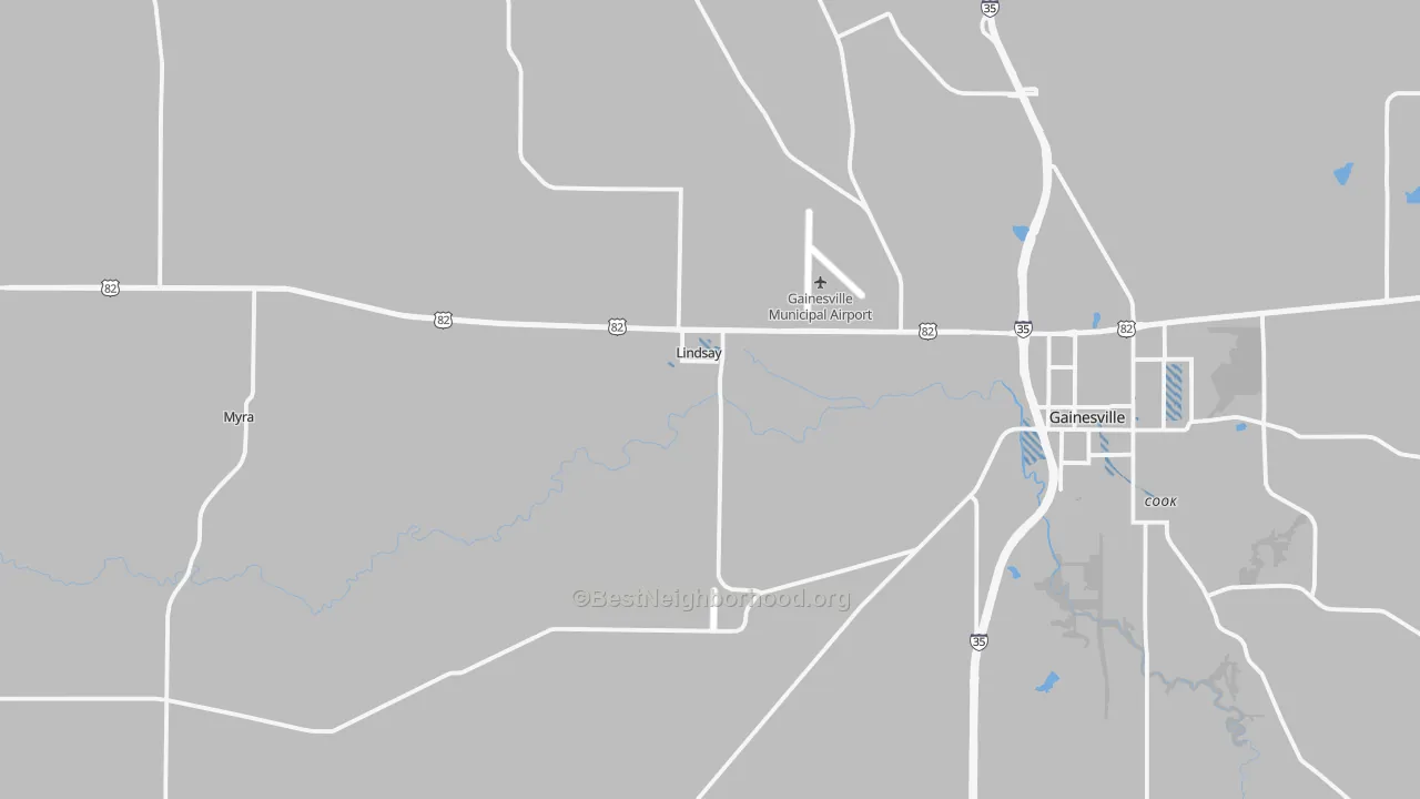 Transit Grade map of Lindsay, TX
