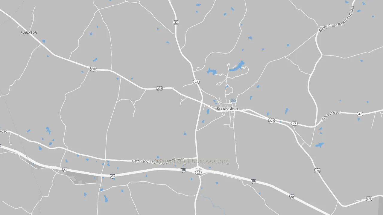 Transit Grade map of Linesville, GA