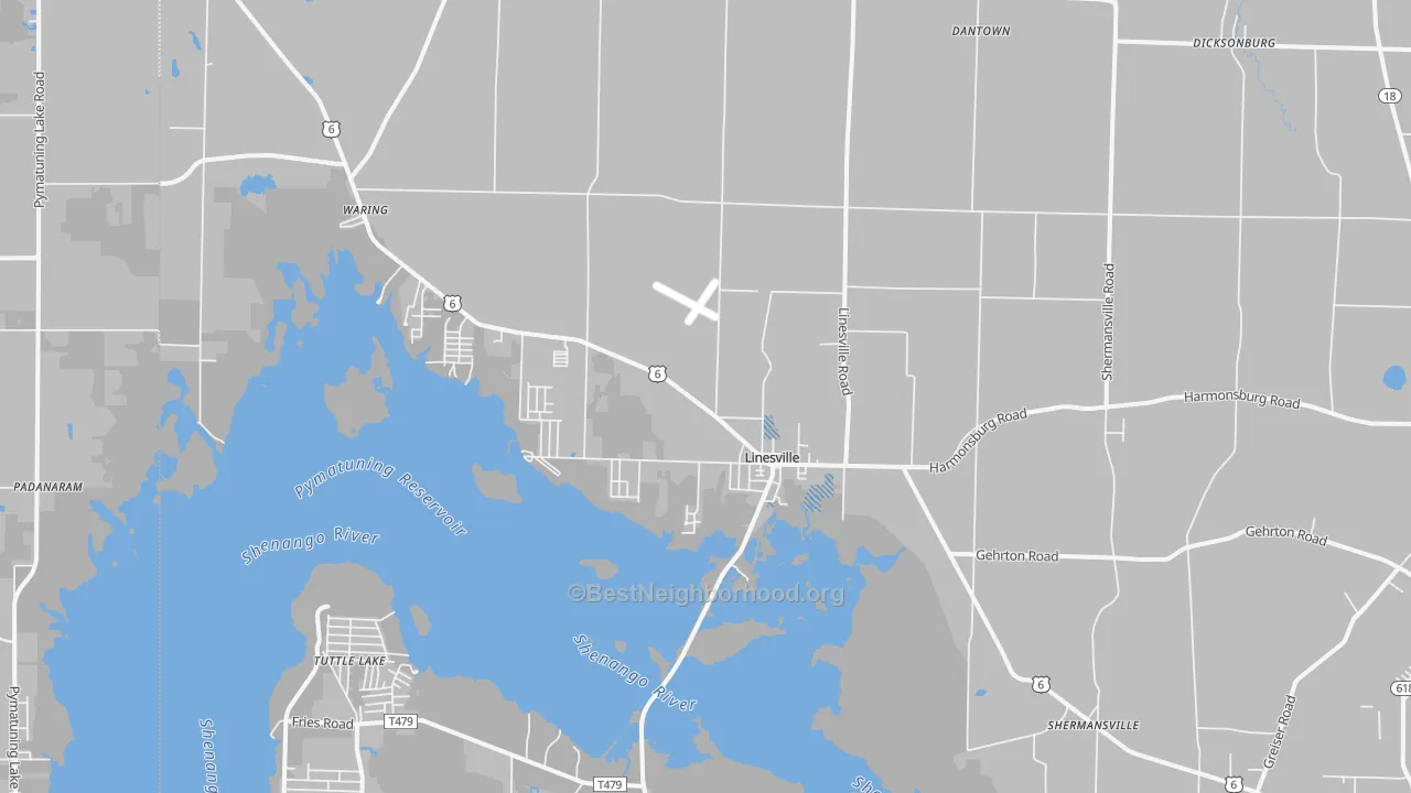 Transit Grade map of Linesville, PA