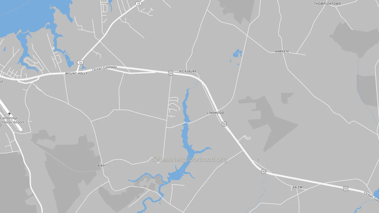 Transit Grade map of Linkwood, MD