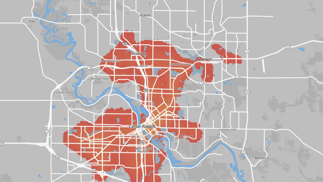 Transit Grade map of Linn County, IA