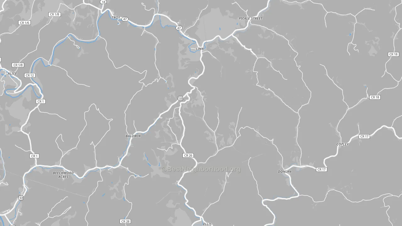 Transit Grade map of Linn, WV