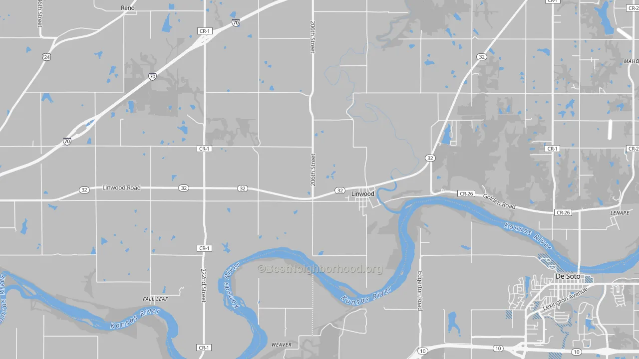 Transit Grade map of Linwood, KS
