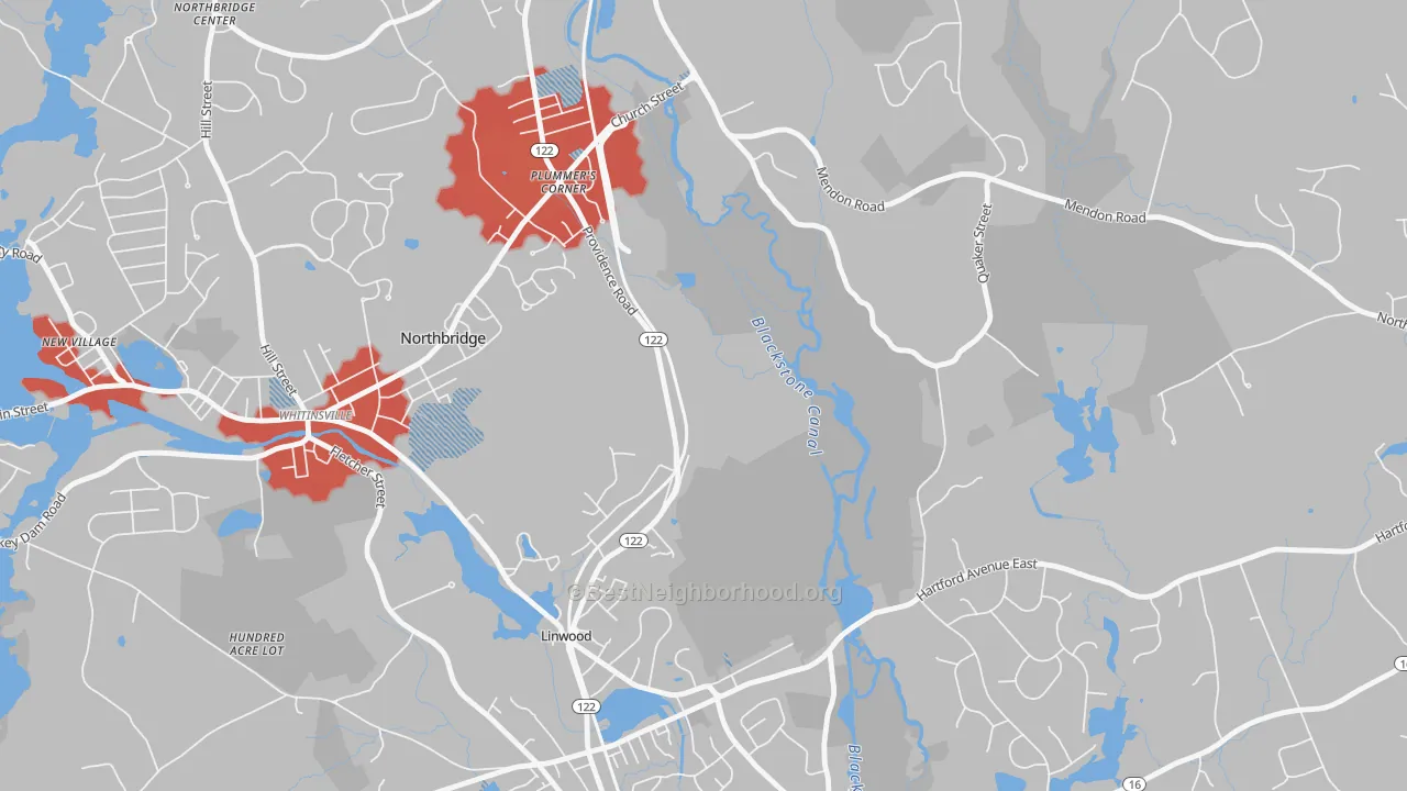 Transit Grade map of Linwood, MA