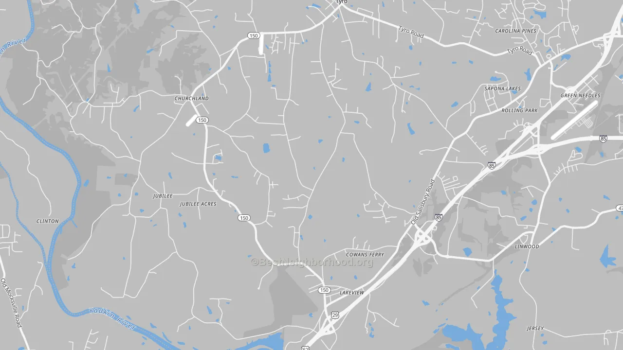 Transit Grade map of Linwood, NC
