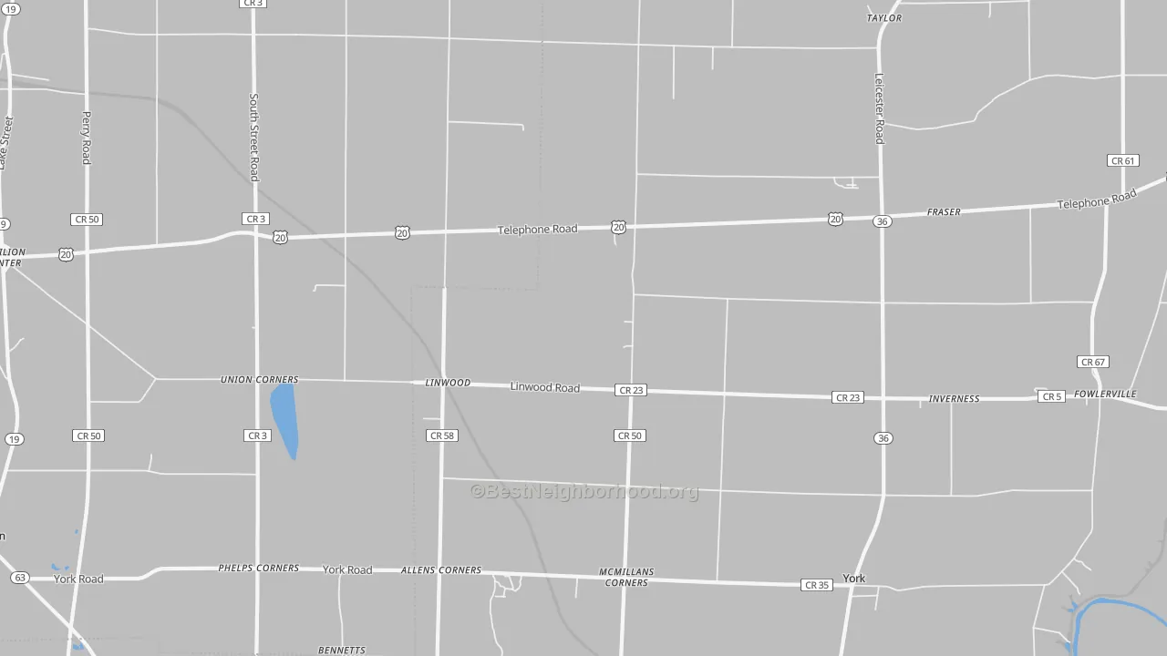 Transit Grade map of Linwood, NY