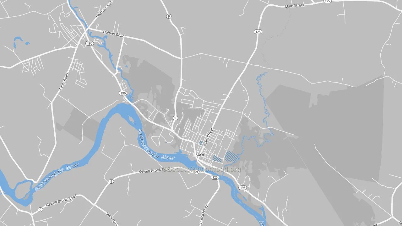 Transit Grade map of Lisbon Falls, ME