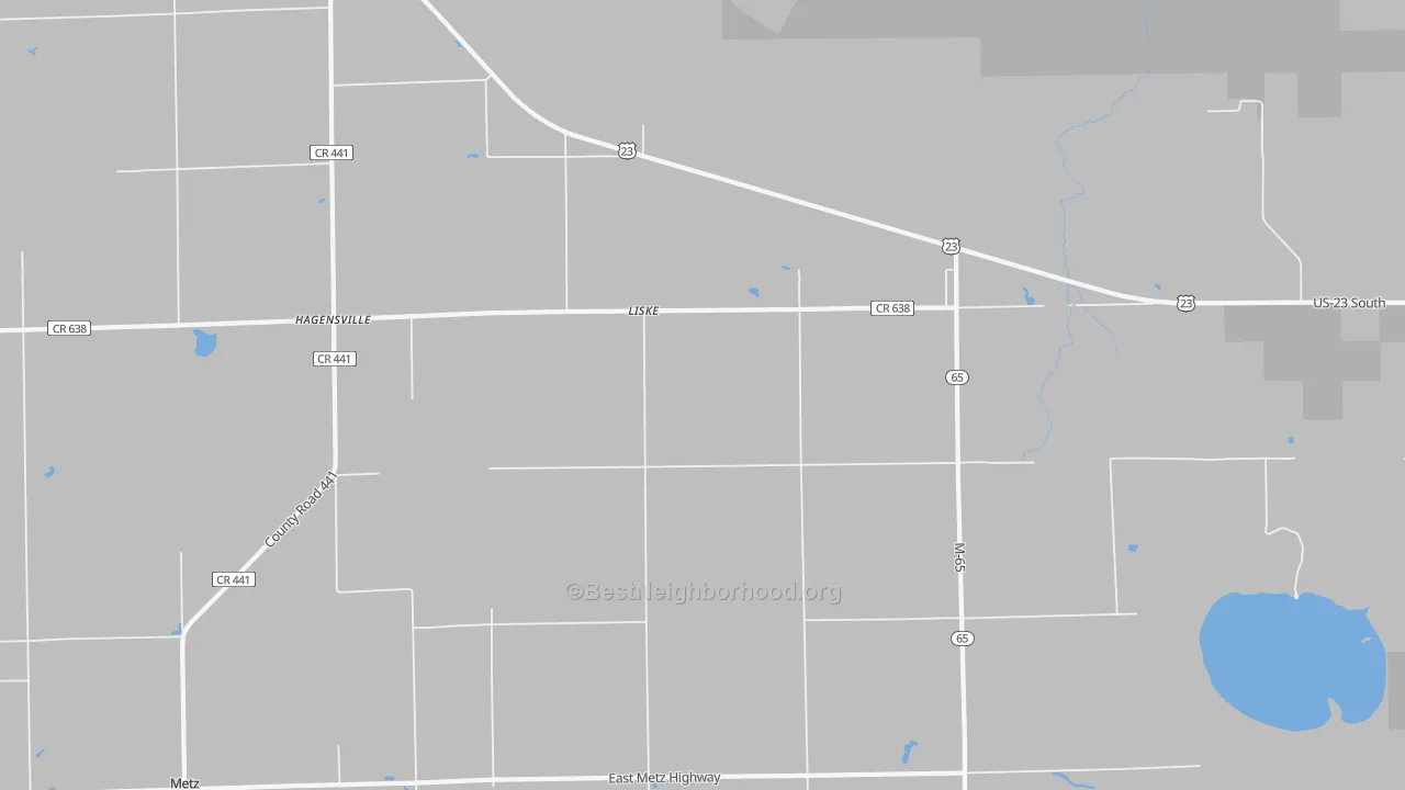 Transit Grade map of Liske, MI