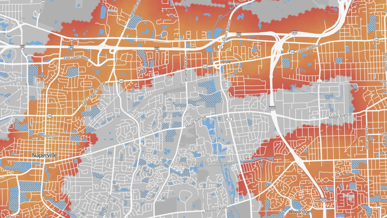 Transit Grade map of Lisle, IL