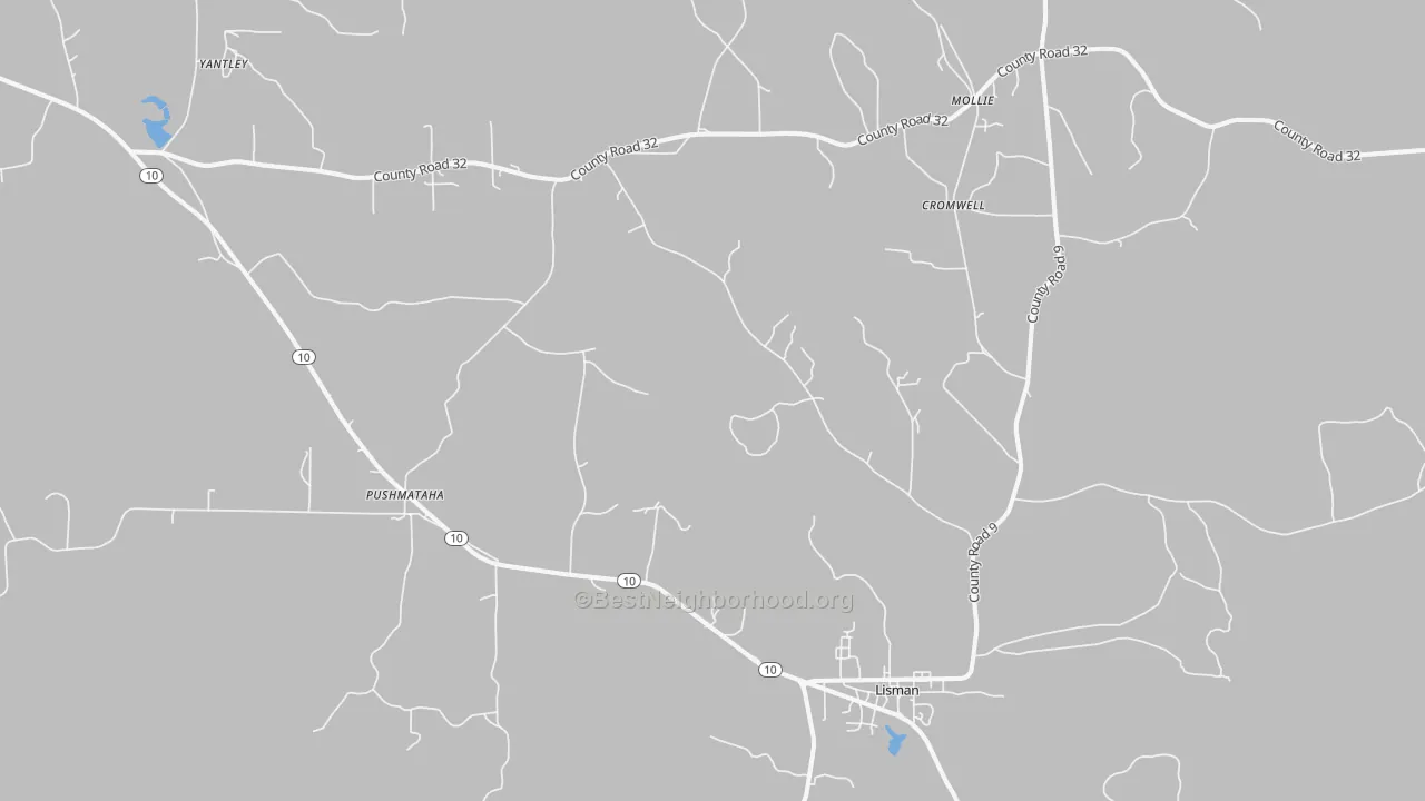 Transit Grade map of Lisman, AL