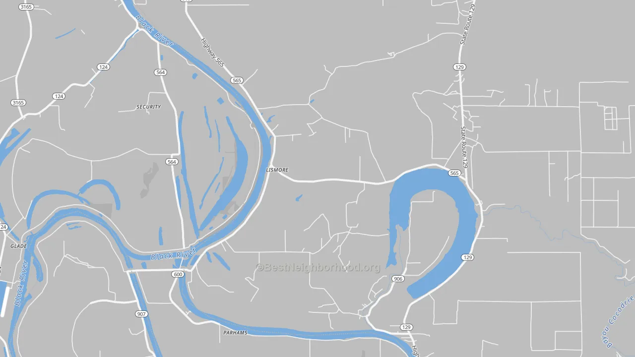 Transit Grade map of Lismore, LA