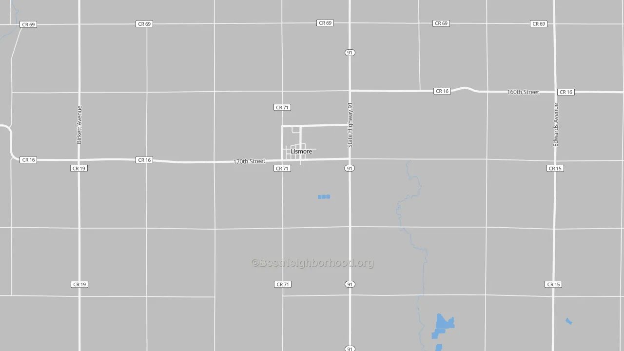 Transit Grade map of Lismore, MN