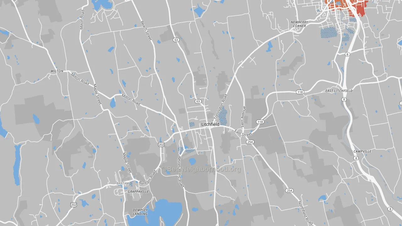 Transit Grade map of Litchfield, CT