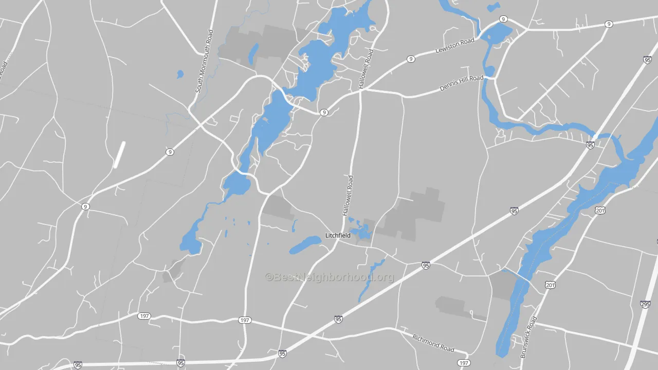 Transit Grade map of Litchfield, ME