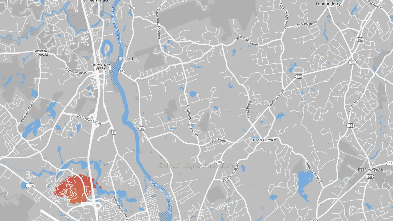 Transit Grade map of Litchfield, NH
