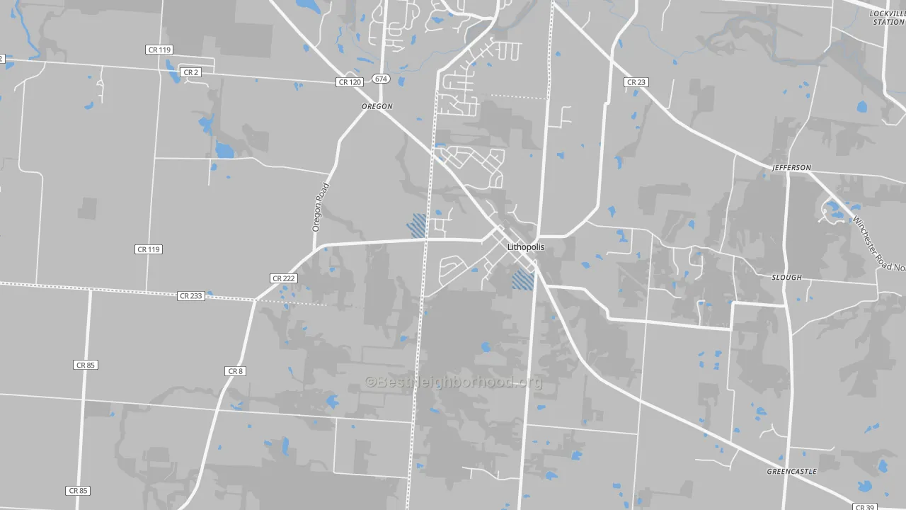 Transit Grade map of Lithopolis, OH