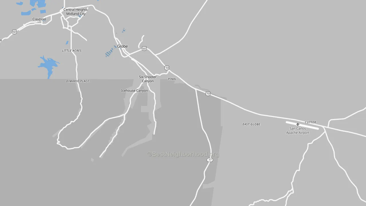Transit Grade map of Little Acres, AZ