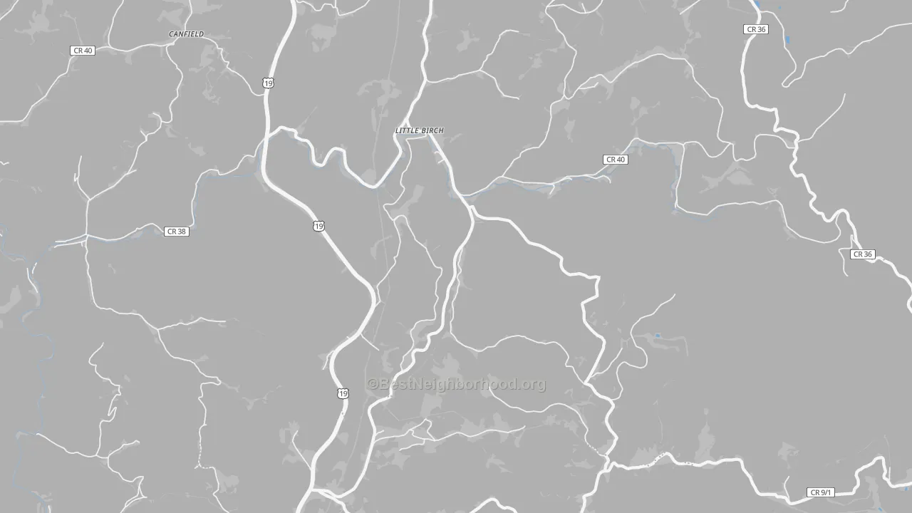 Transit Grade map of Little Birch, WV