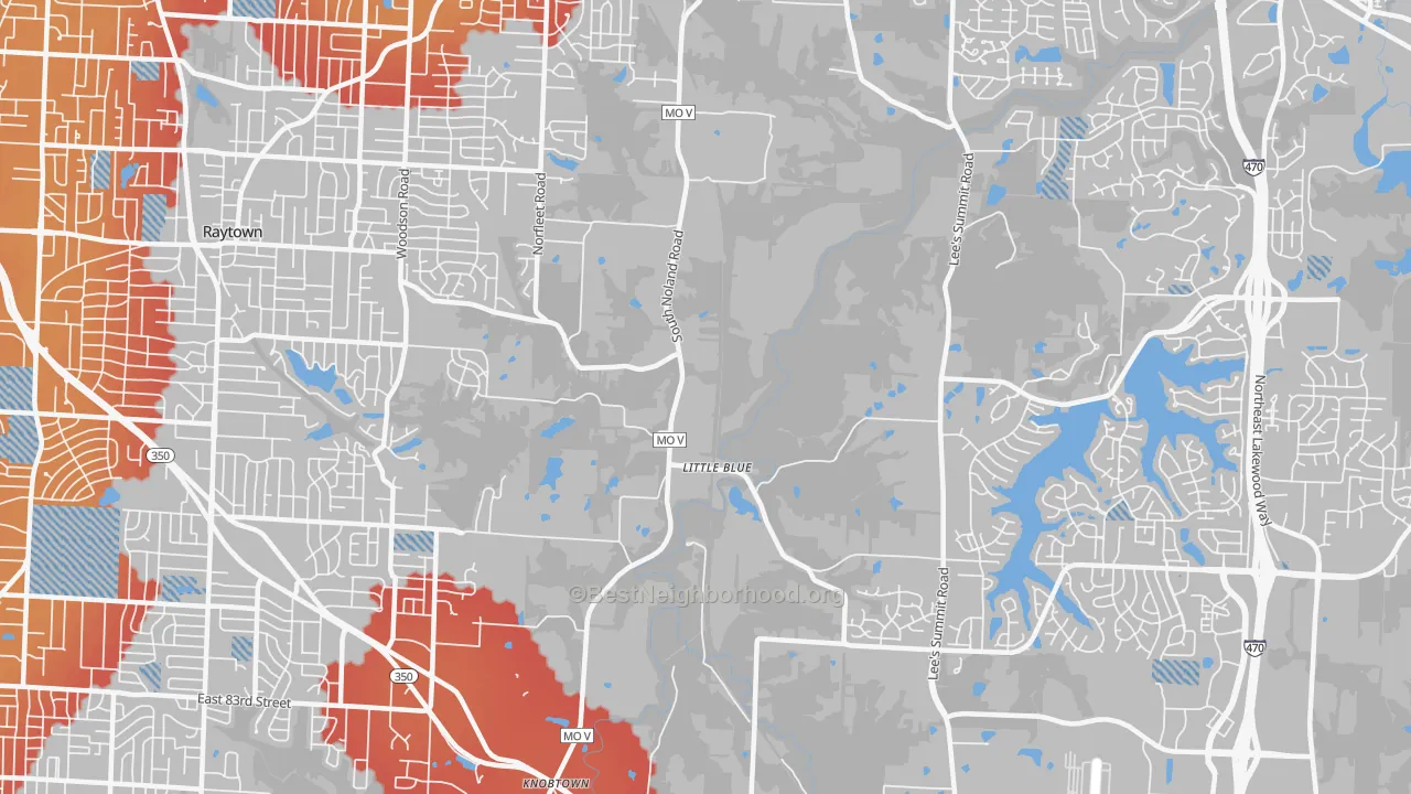 Transit Grade map of Little Blue Valley, Kansas City, MO