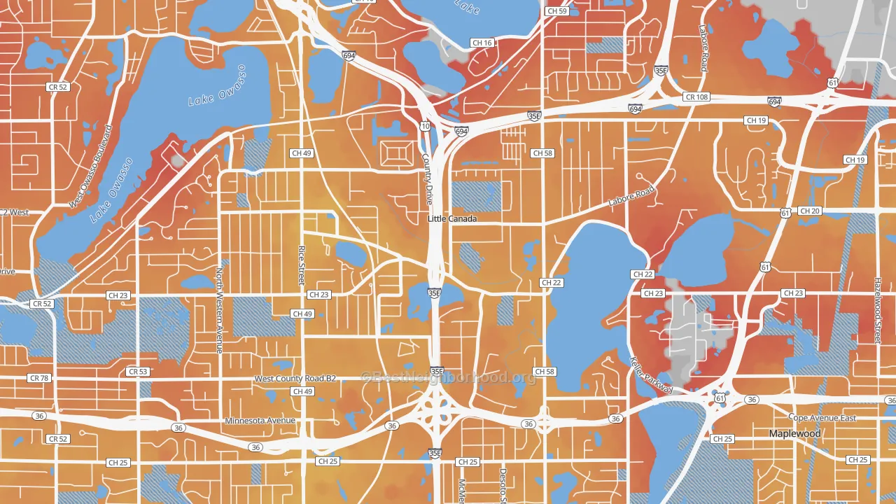 Transit Grade map of Little Canada, MN
