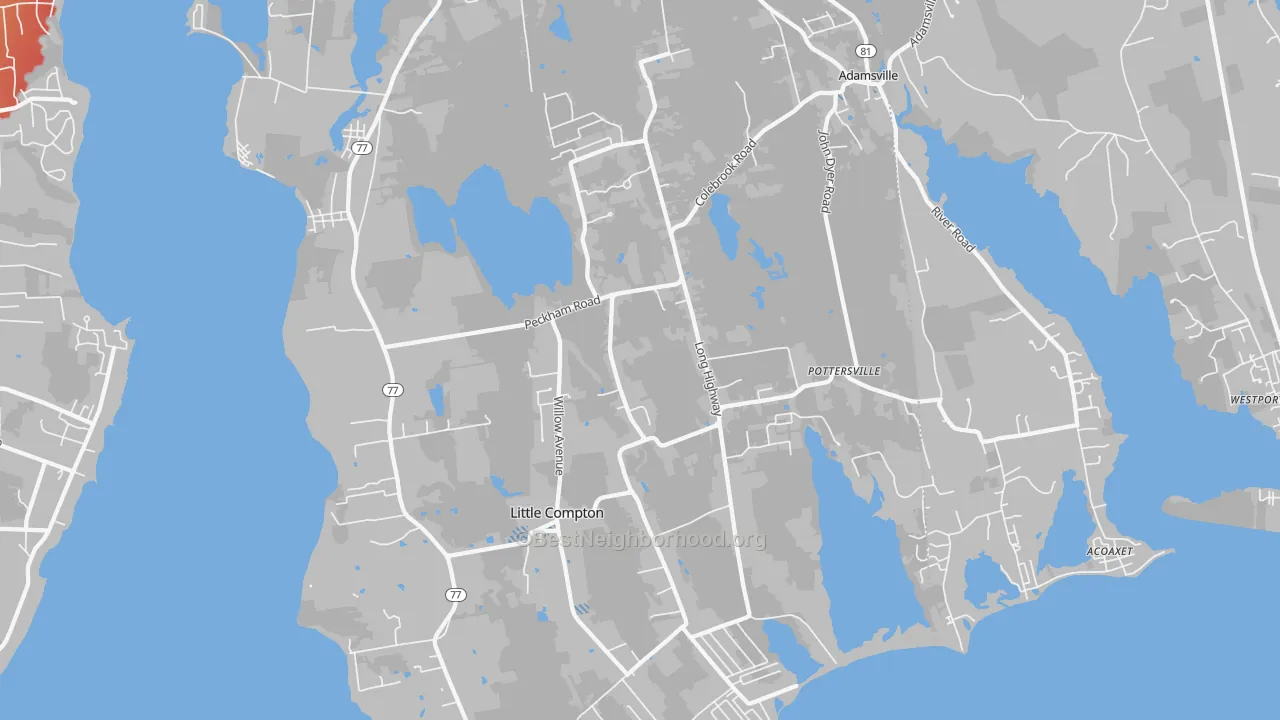 Transit Grade map of Little Compton, RI
