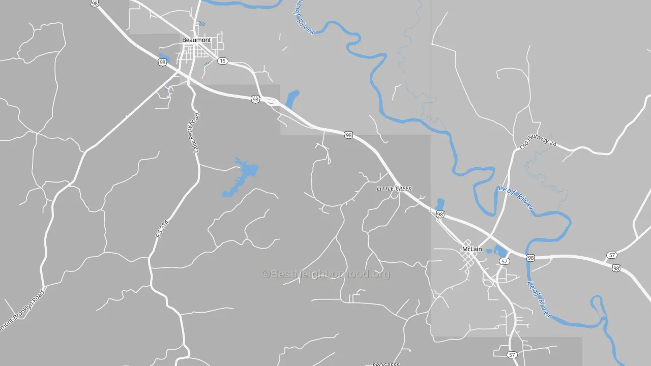 Transit Grade map of Little Creek, MS