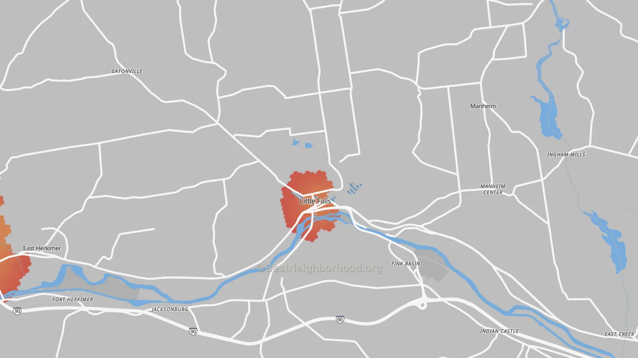 Transit Grade map of Little Falls, NY
