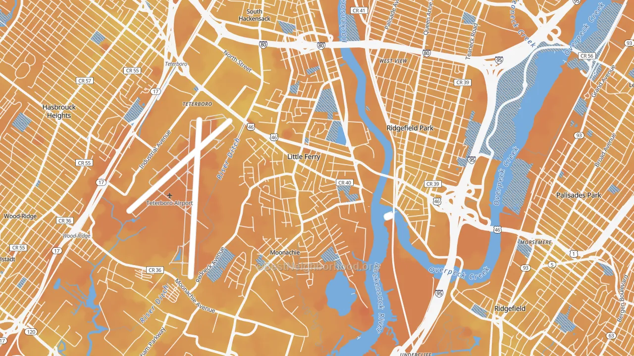 Transit Grade map of Little Ferry, NJ