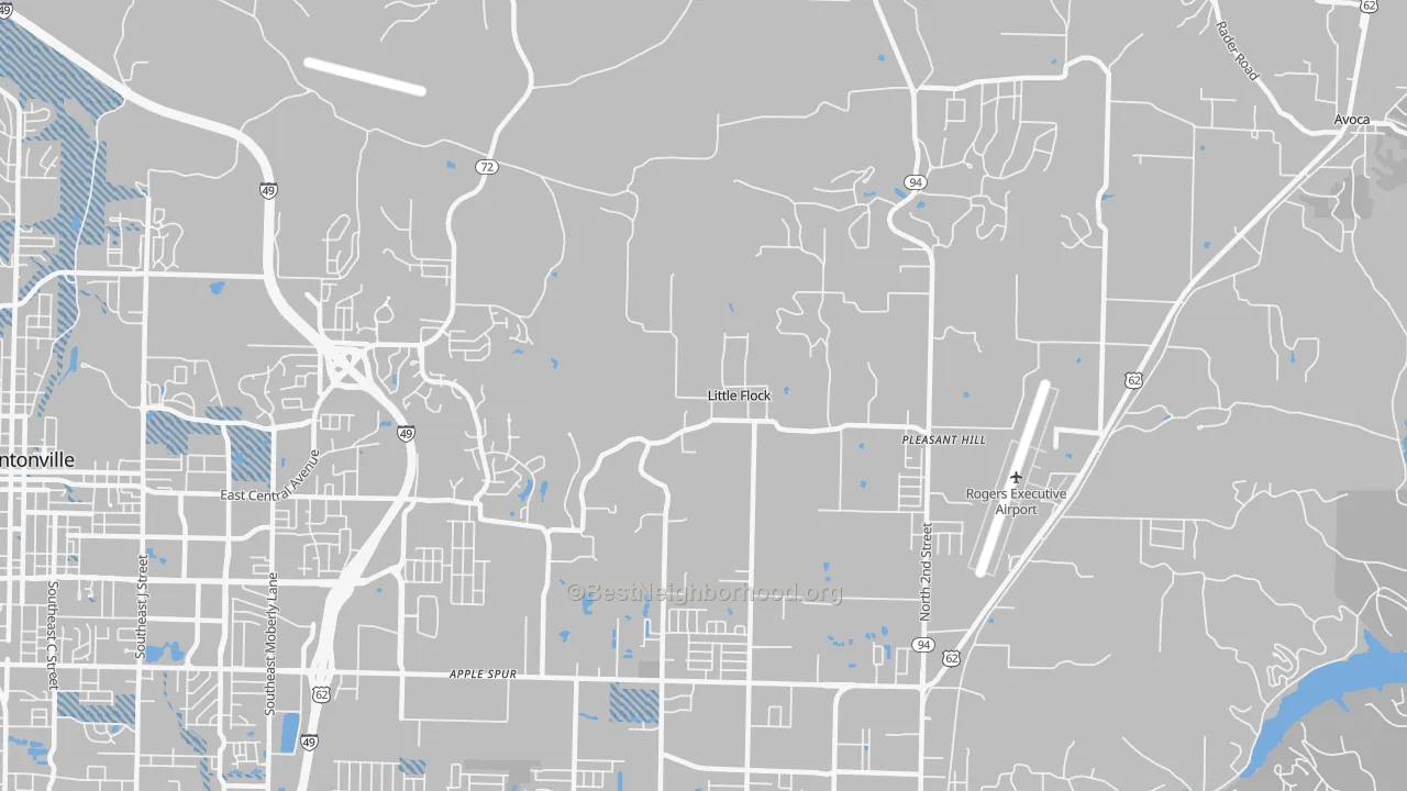 Transit Grade map of Little Flock, AR