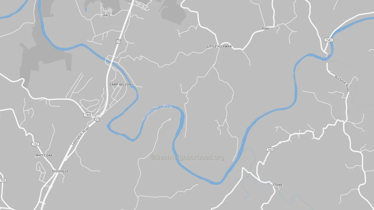 Transit Grade map of Little Hickman, KY