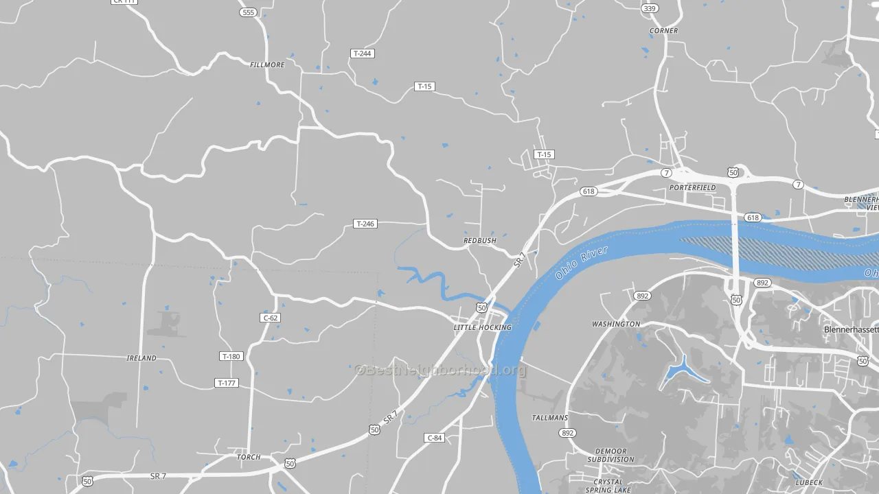 Transit Grade map of Little Hocking, OH