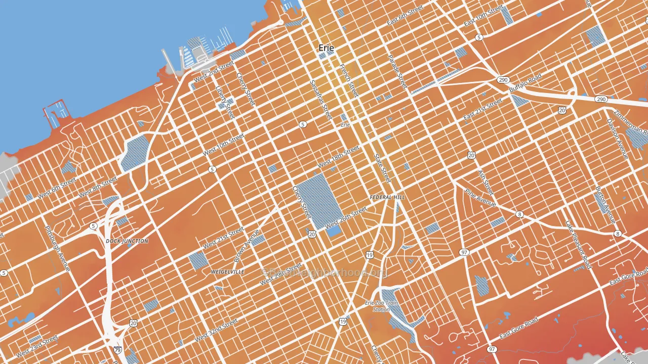 Transit Grade map of Little Italy, Erie, PA