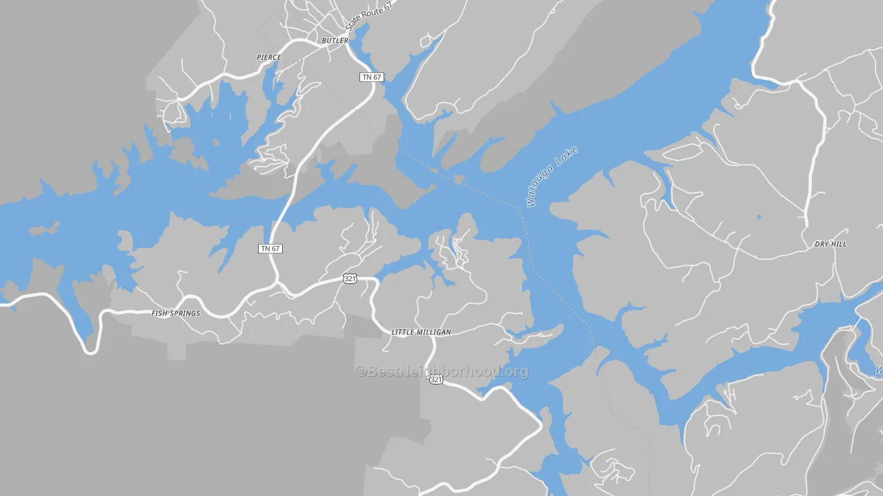 Transit Grade map of Little Milligan, TN