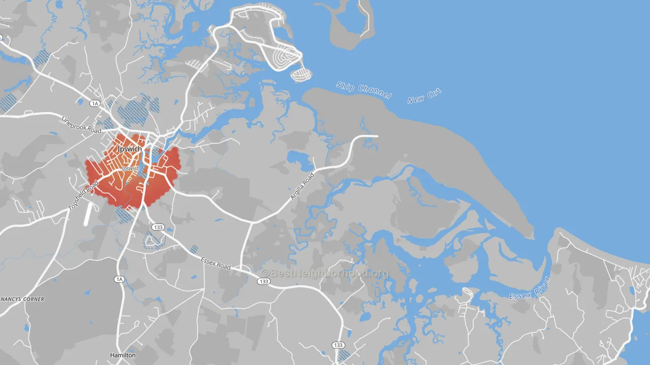 Transit Grade map of Little Neck, MA