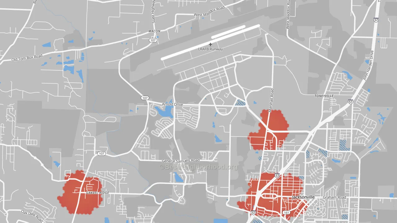 Transit Grade map of Little Rock Air Force Base, AR