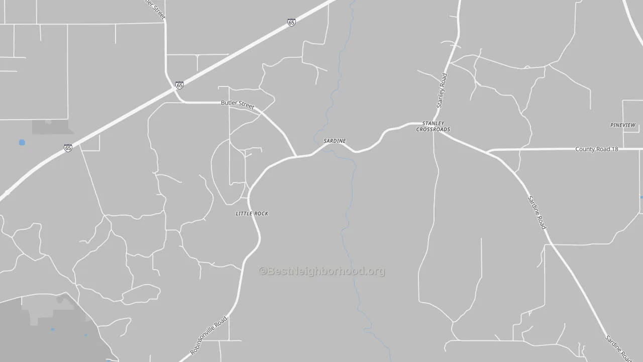 Transit Grade map of Little Rock, AL