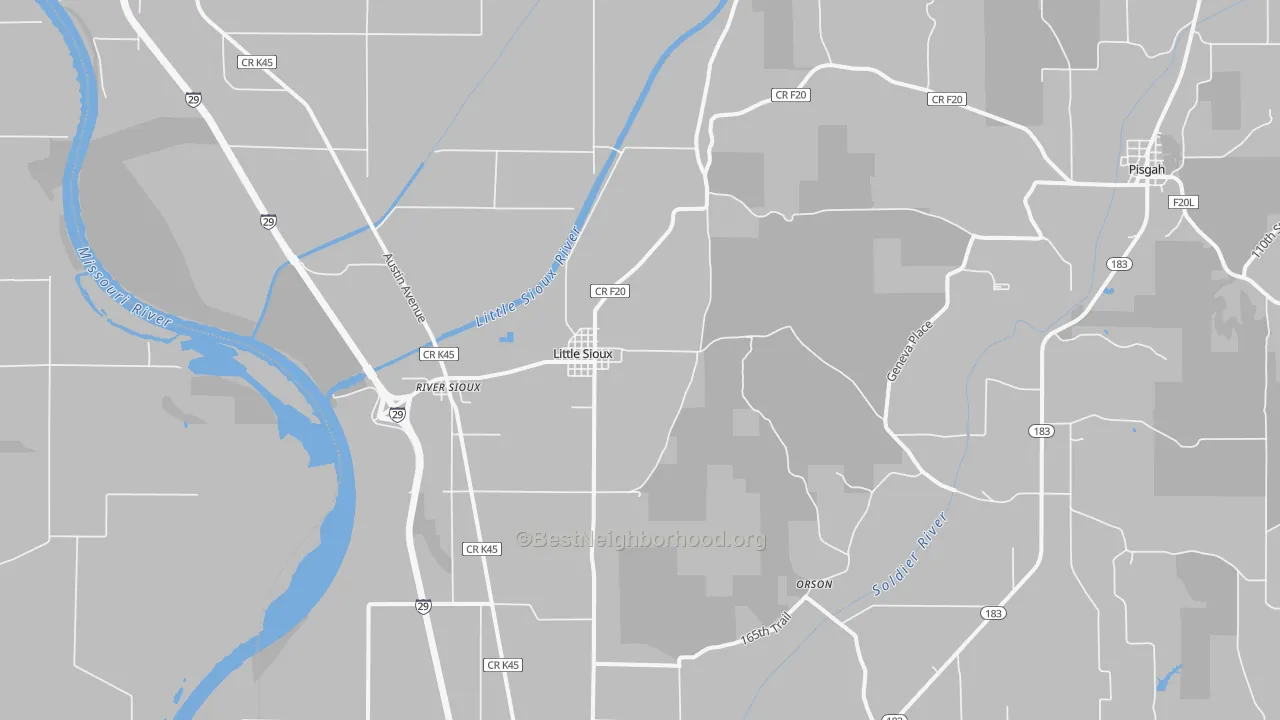 Transit Grade map of Little Sioux, IA